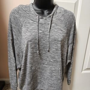 GUESS Heather Gray Casual Knit Hoodie